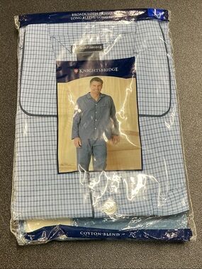 Knightsbridge Men's Light Blue Check Long-Sleeve Shirt